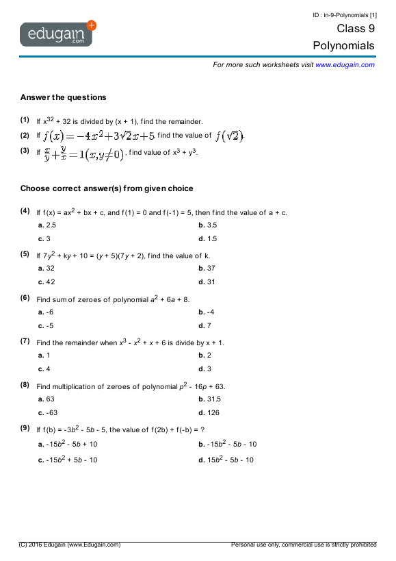 Polynomials